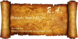Rauch Adrián névjegykártya