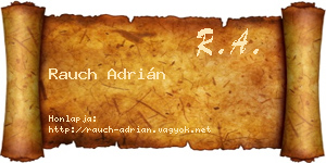 Rauch Adrián névjegykártya